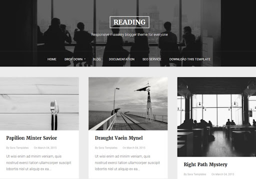 Reading Blogger Template