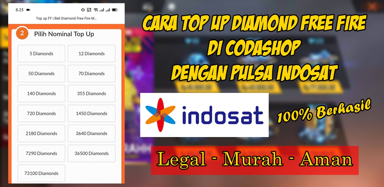Cara Top Up Diamond Free Fire Di Codashop Pakai Pulsa Indosat Rumah Multimedia