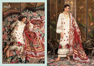 Saniya Trendz Crimson 21 schiffli work pakistani suits