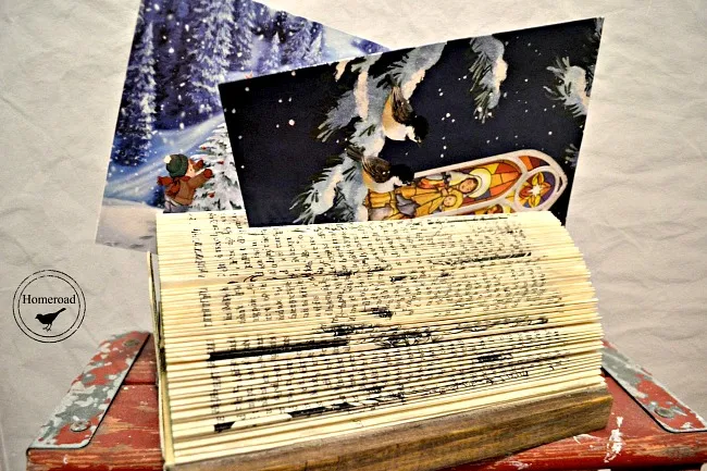Folded book with christmas cards.