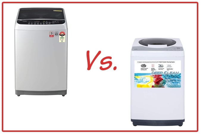 LG T80SJSF1Z (left) and IFB REW (right) Washing Machine Comparison.
