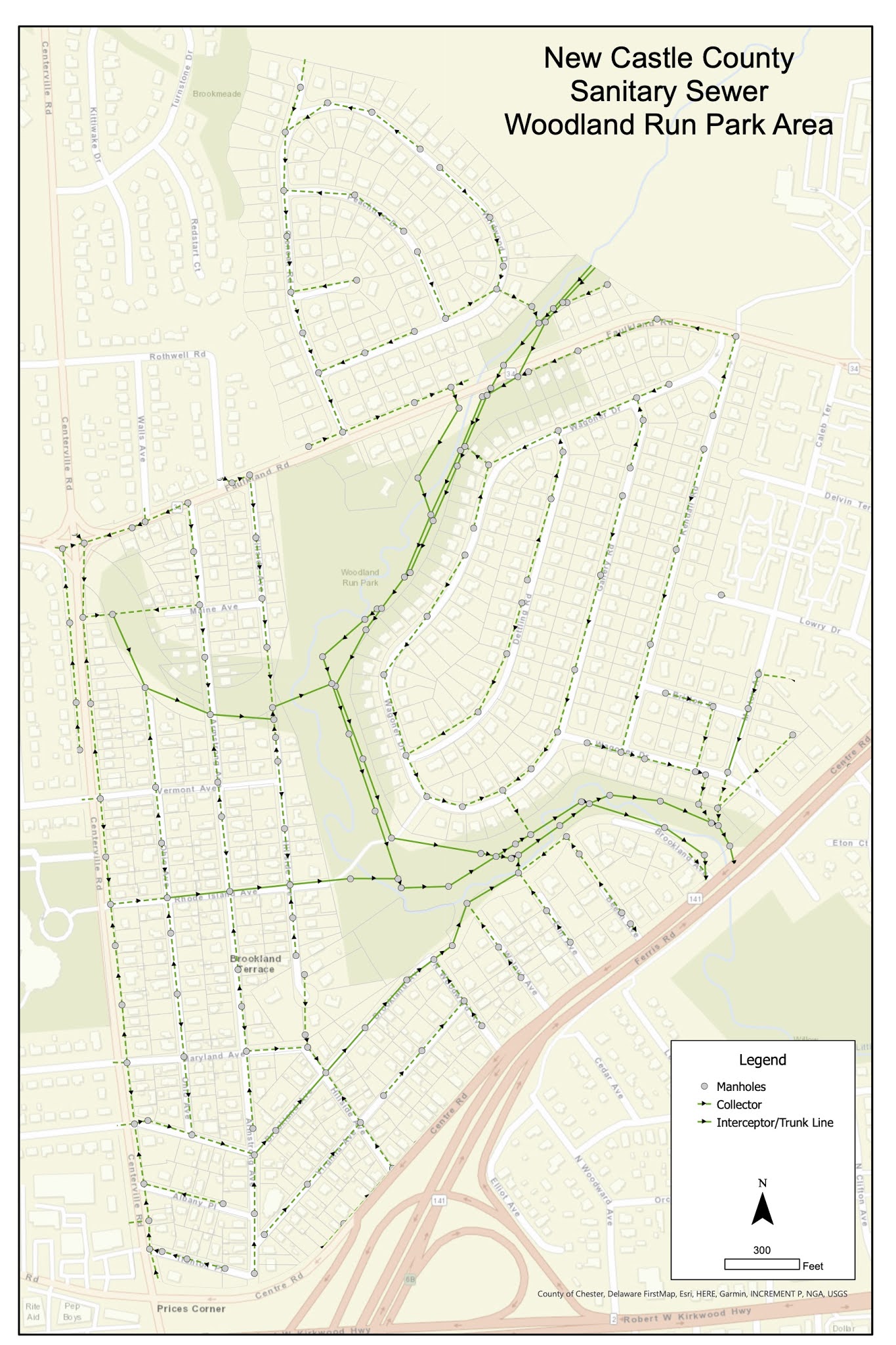 Brookland Terrace Civic Club Little Mill Creek Watershed & NCC Sewer Maps