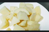 Cubes size pieces of potatoes for jeera aloo recipe