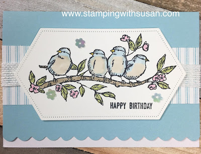 Stampin' Up!, Bird Ballad, Scalloped Note Cards & Envelopes. www.stampingwithsusan.com