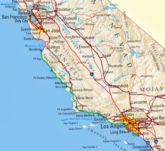 Adventurelaus Central California - Central California Coast Rice Overview Map