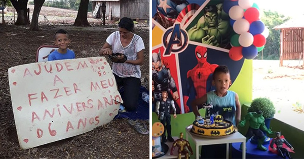 Niño 5 años pide ayuda fiesta cumpleaños