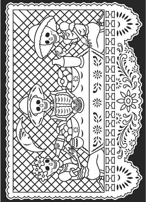 PAPEL PICADO PARA COLOREAR