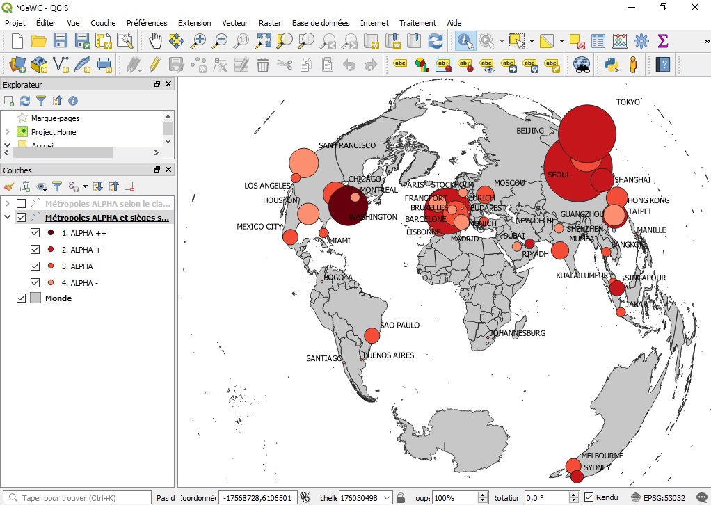 Cartographie Numerique Jeu De Donnees Sig Sur Le Classement Des Metropoles Mondiales
