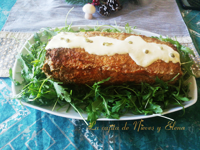 Pan de carne argentino con mayonesa de atún y anchoas