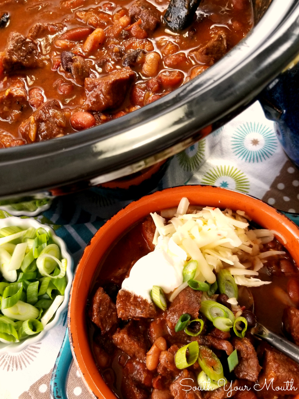 South Your Mouth Slow Cooker Chipotle Steak Chili