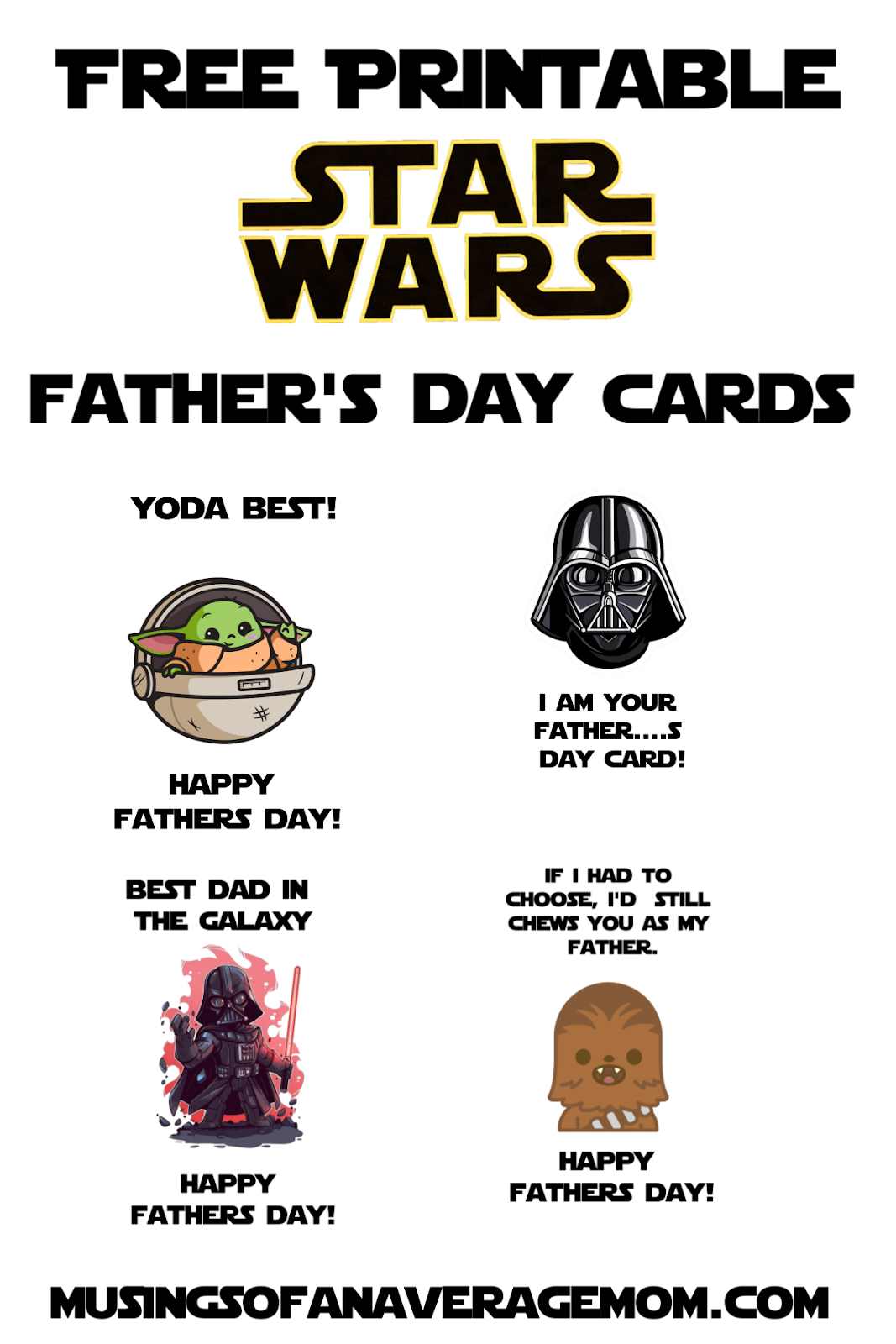 Free Printable Star Wars Father s Day Cards Printable Word Searches