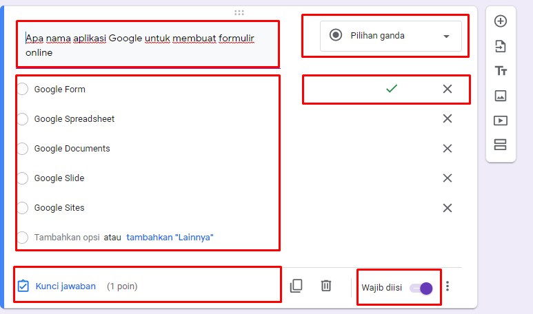 Cara membuat soal essay di google form