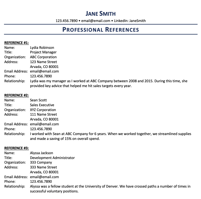 Sample Resumes With References - How To List References On A Resume And If You Should 
