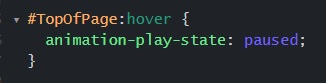 CSS to pause the animation on hover