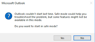 Outlook no pudo iniciarse la última vez