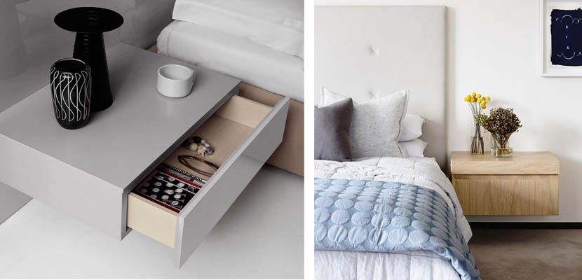 Marzua: Mesitas de noche flotantes, ligeras y funcionales