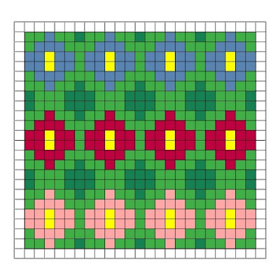 Graphed pattern for daisy needlepoint stitches