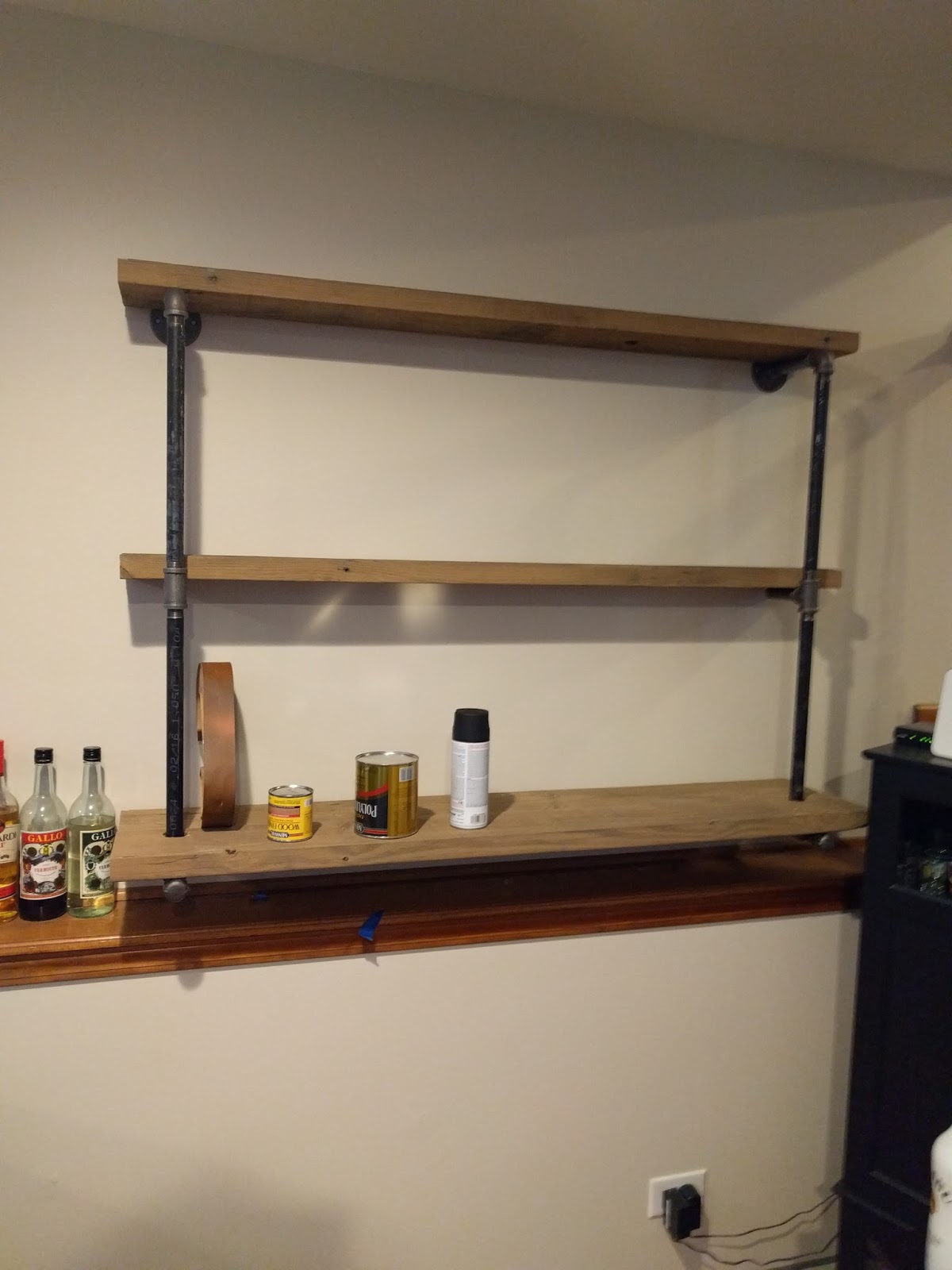 Gas Pipe Reclaimed Wood Bar