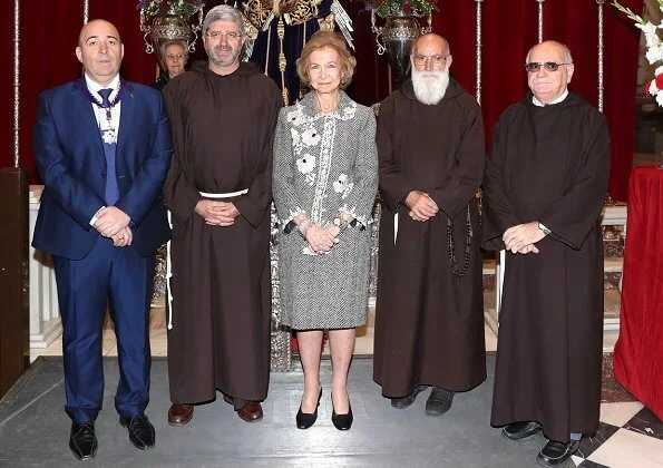 Queen Sofia attended the traditional thanksgiving ceremony in Madrid. Spanish royal family visits Jesus de Medinaceli Church