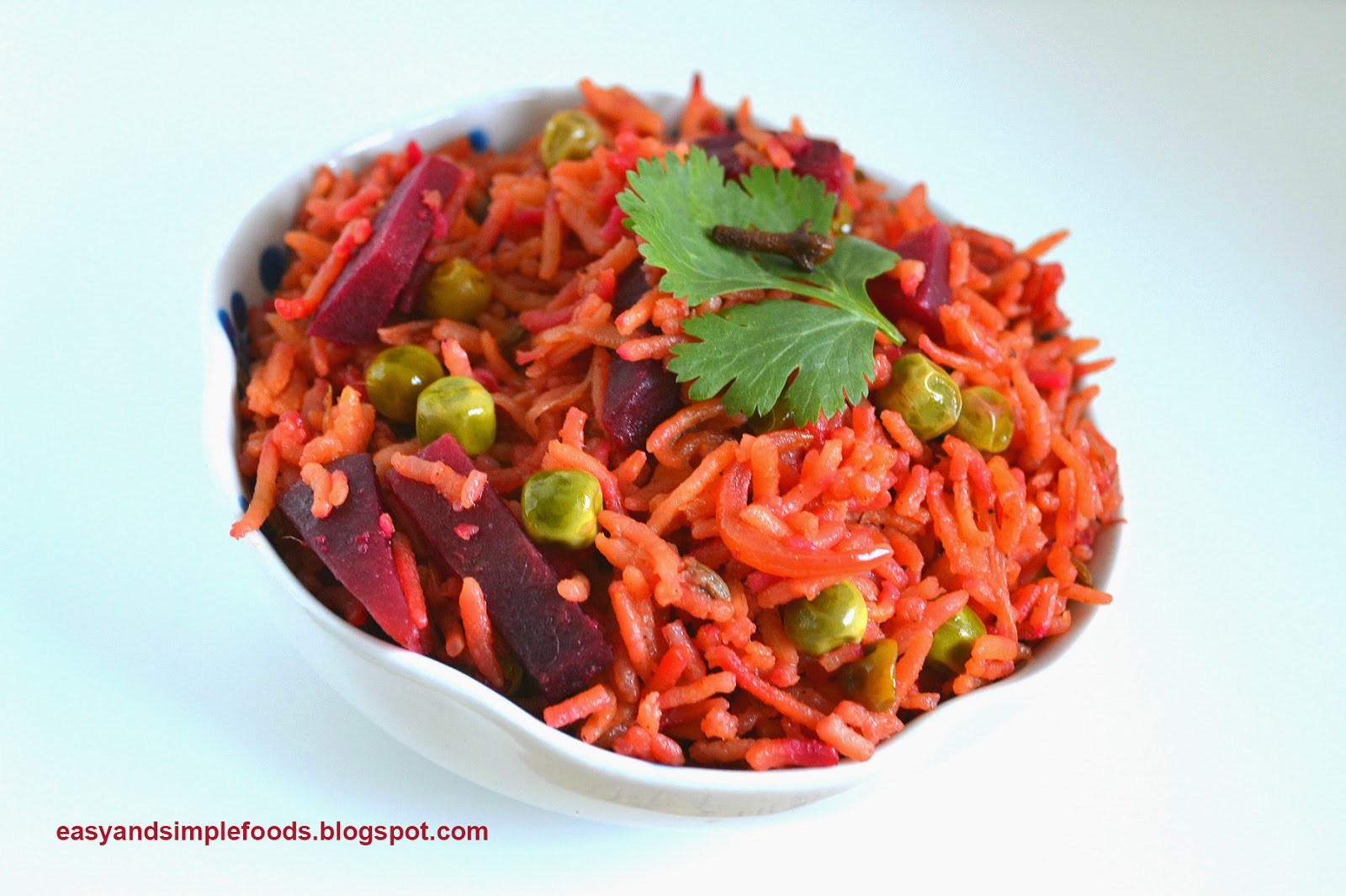 easy and simple foods: Beetroot Rice