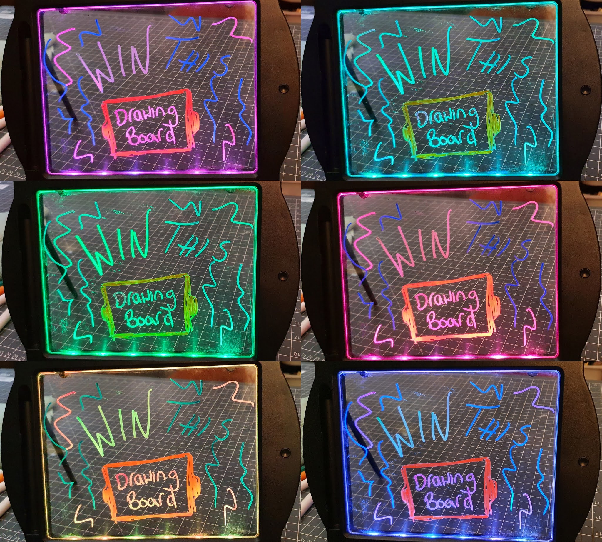 Light Drawing Board for Kids the Glow in Dark Neon Effect Draw Pad