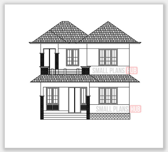 1604 Sq.ft. 4 Bedroom Double Floor Plan and Elevation