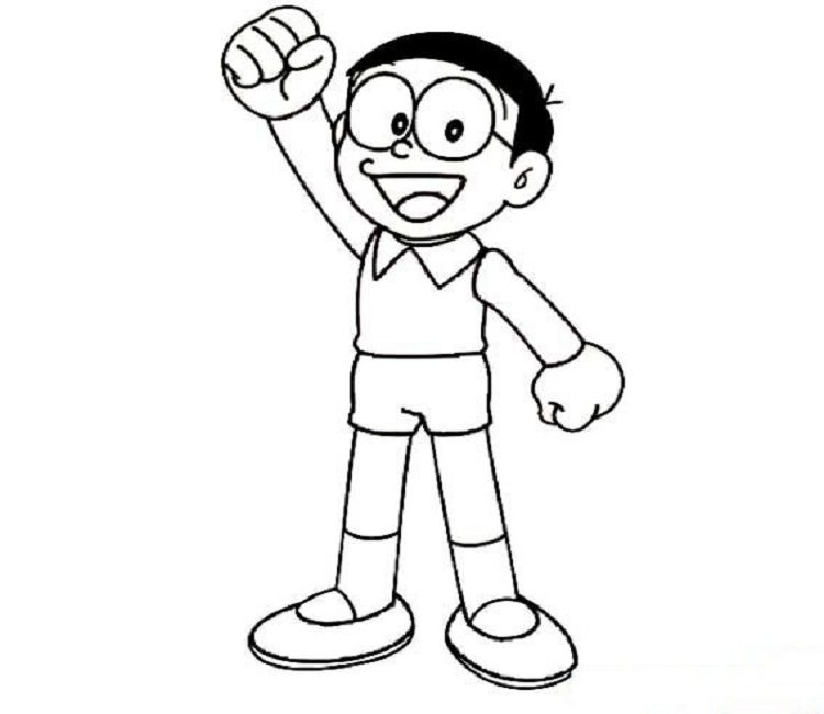 Tranh tô màu Nobita đẹp nhất