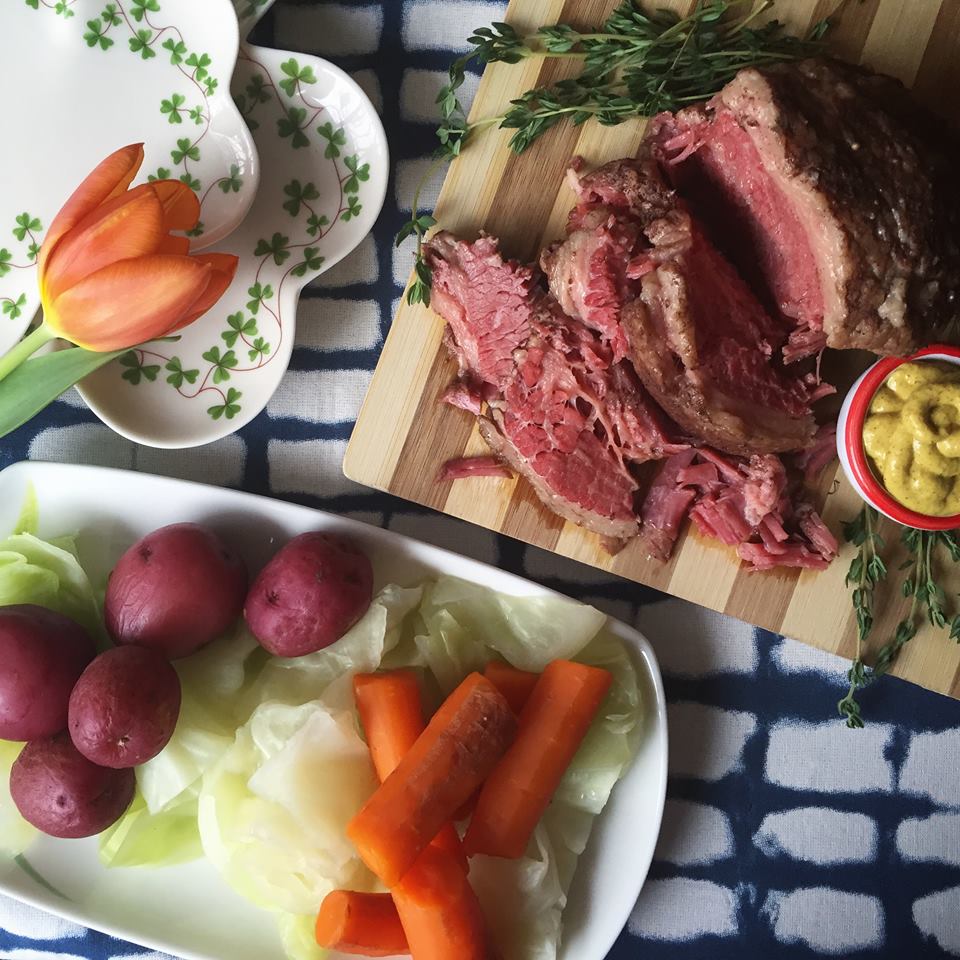 Corned beef dinner for two Kimchi and Beans