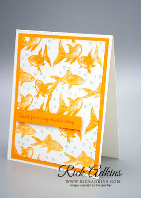 Make a Splash Host Stamp Set, Mango Melody Whisper White Whisper White Thick Cardstocks, Mango Melody Classic Ink, Pool Party Classic Ink, Rick Adkins Stampin' Up!