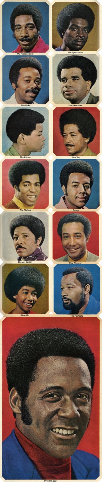 The Range Of Afro Hairstyles For Black Men In The 1970s Vintage