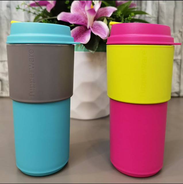 Tupperware Coffee To go (1) 490ml - Blue/Pink