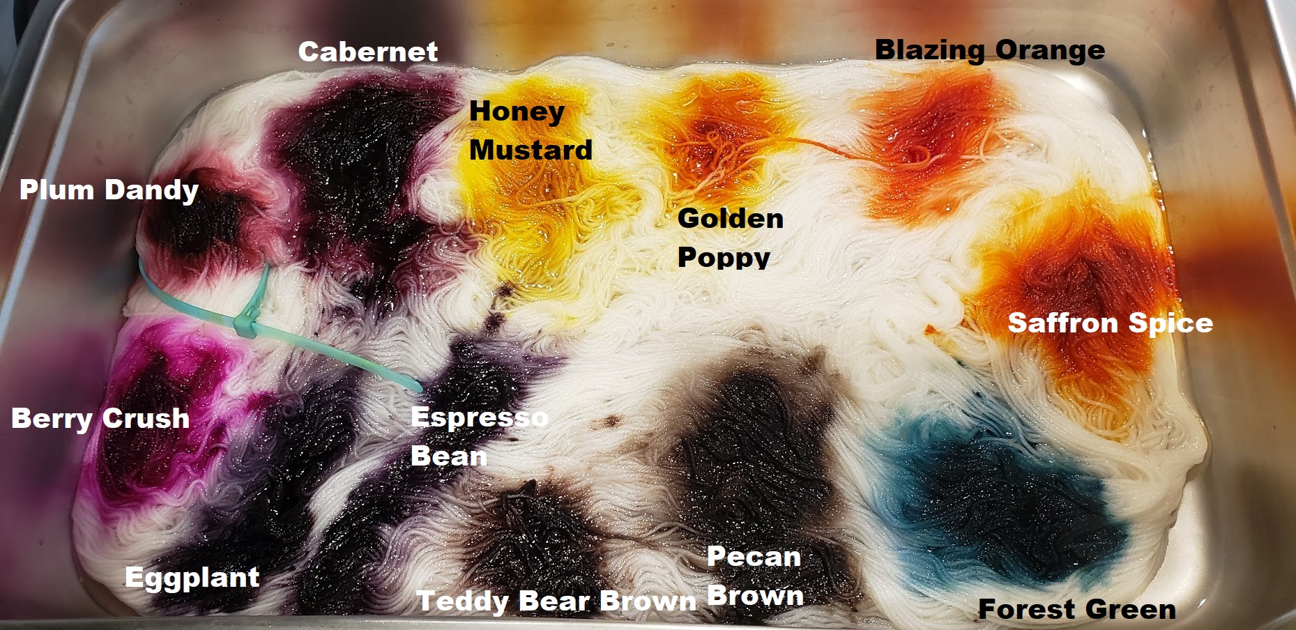 ChemKnits: Swatching Acid Dye Powders on Yarn