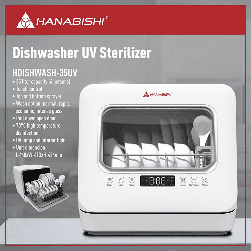 Hanabishi announces a new dishwasher with UV sterilizer for PHP 16,845!