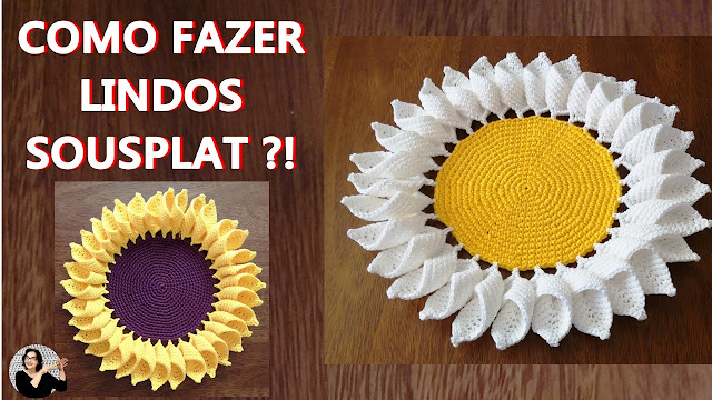 Como fazer lindos sousplat em crochê (sunflower or daisy sousplat)