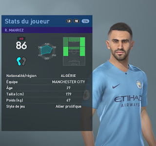Pes 2019 Faces Riyad Mahrez By Tiitoo Facemaker Pesnewupdate Com Free Download Latest Pro Evolution Soccer Patch Updates