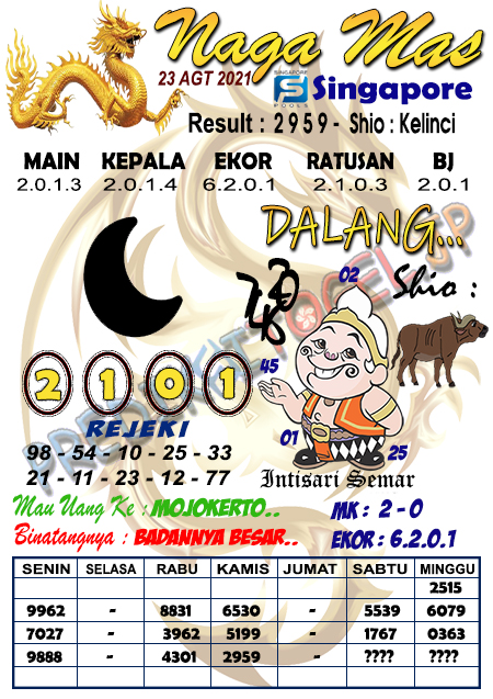 Bocoran Syair Sgp Togel Hari Ini Senin 23 08 2021