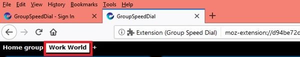 Group Speed ​​Dial สำหรับ Firefox