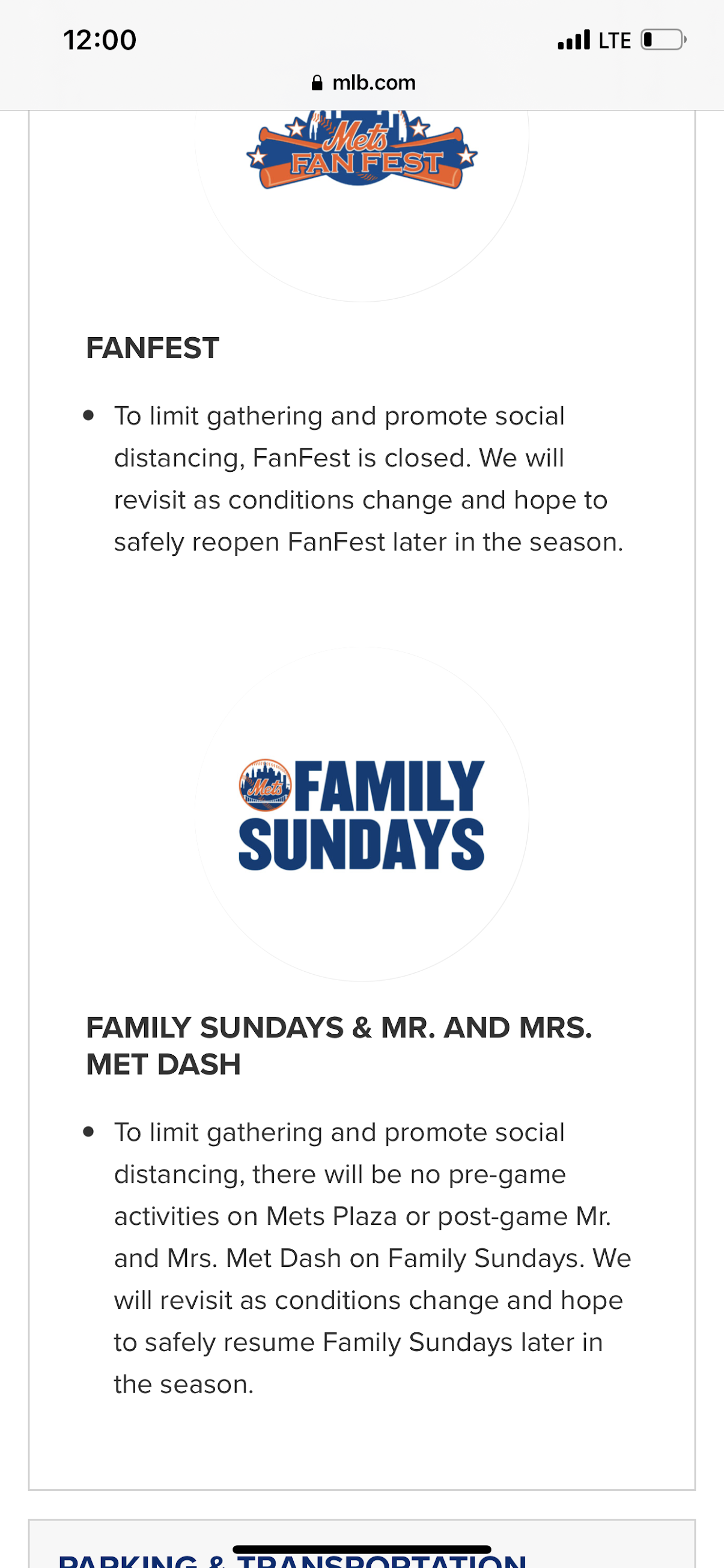 Rules to get into Citi Field.