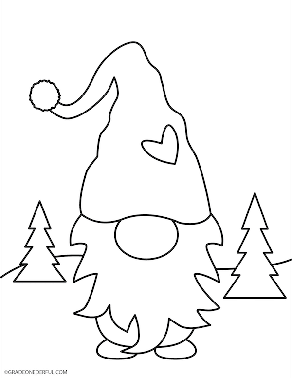 Free Printable Gnome Coloring Pages