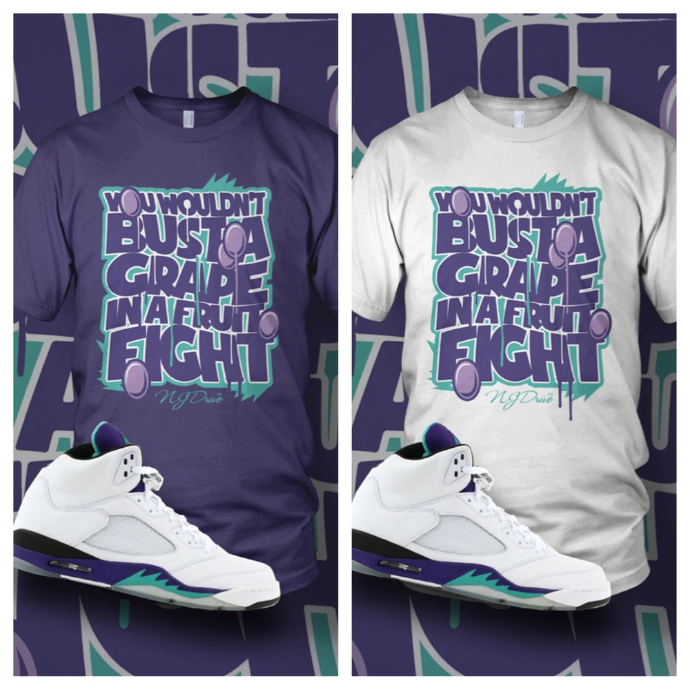 NJ Drive Clothing Blog Air Jordan Grape 5's & TShirt in stock!