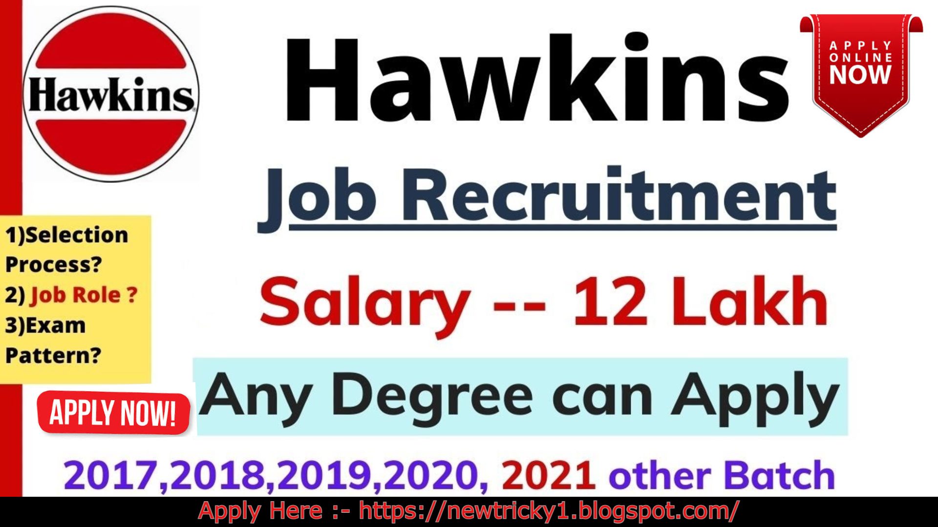 Hawkins Job Recruitment 2021 Freshers Management Trainee Any degree Package 12 LPA