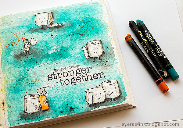 Layers of ink - Toilet Paper Journal Page Tutorial by Anna-Karin Evaldsson.