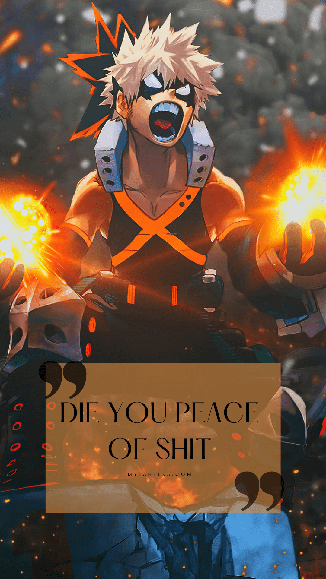 Bakugo from My hero academia anime wallpaper with Quote