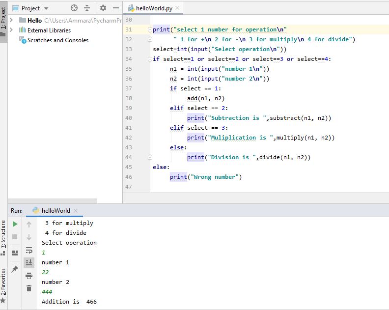 Calculator in Python: ~ Get Information