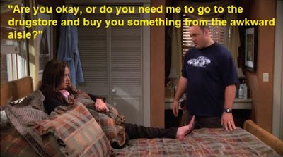 king of queens carrie's period, king of queens doug, king of queens, quotes, are you oka y or do you need me to buy you something from the awkward aisle?, tvland