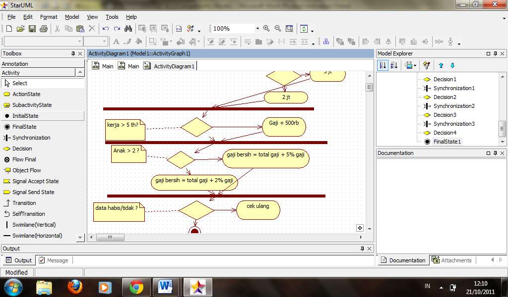 Диаграмма состояний в staruml