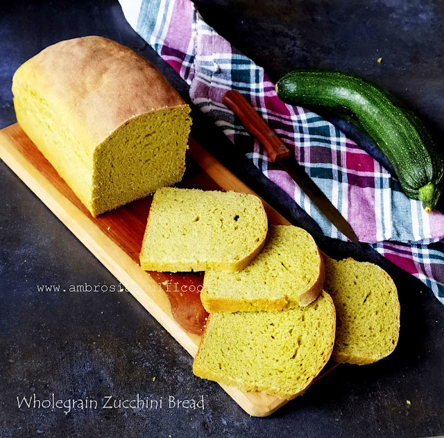 Ambrosia: 100% Whole Wheat Yeasted Zucchini Bread (Vegan)