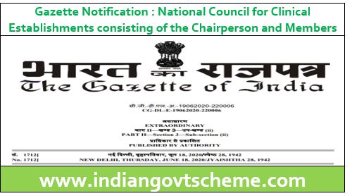 National Council for Clinical Establishments consisting