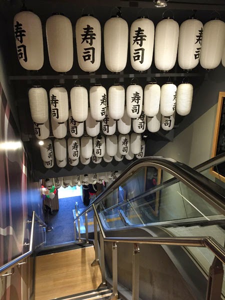 Sushi Lanterns at Yo! Sushi Edinburgh.