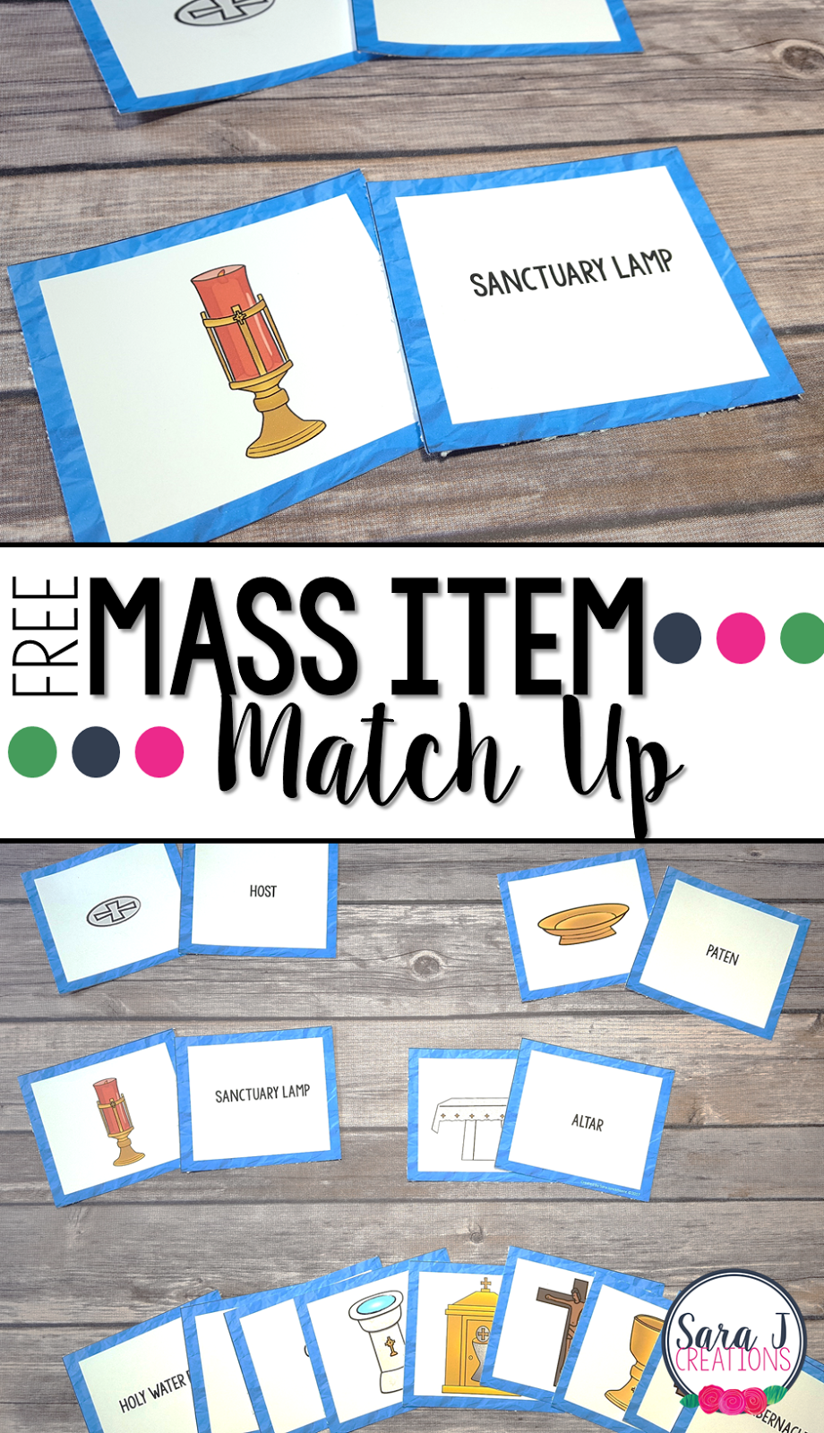 Free matching game for some of the items commonly found in the Catholic mass. Perfect for children to learn the proper names.